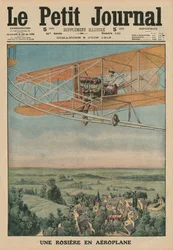 Une jeune fille vertueuse dans un avion, illustration de couverture de 